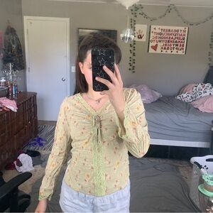 Floral Lace-Up Top Y2K y2k Y2k
